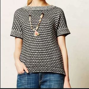 Anthropologie Field Flower Shortsleeve Sweater